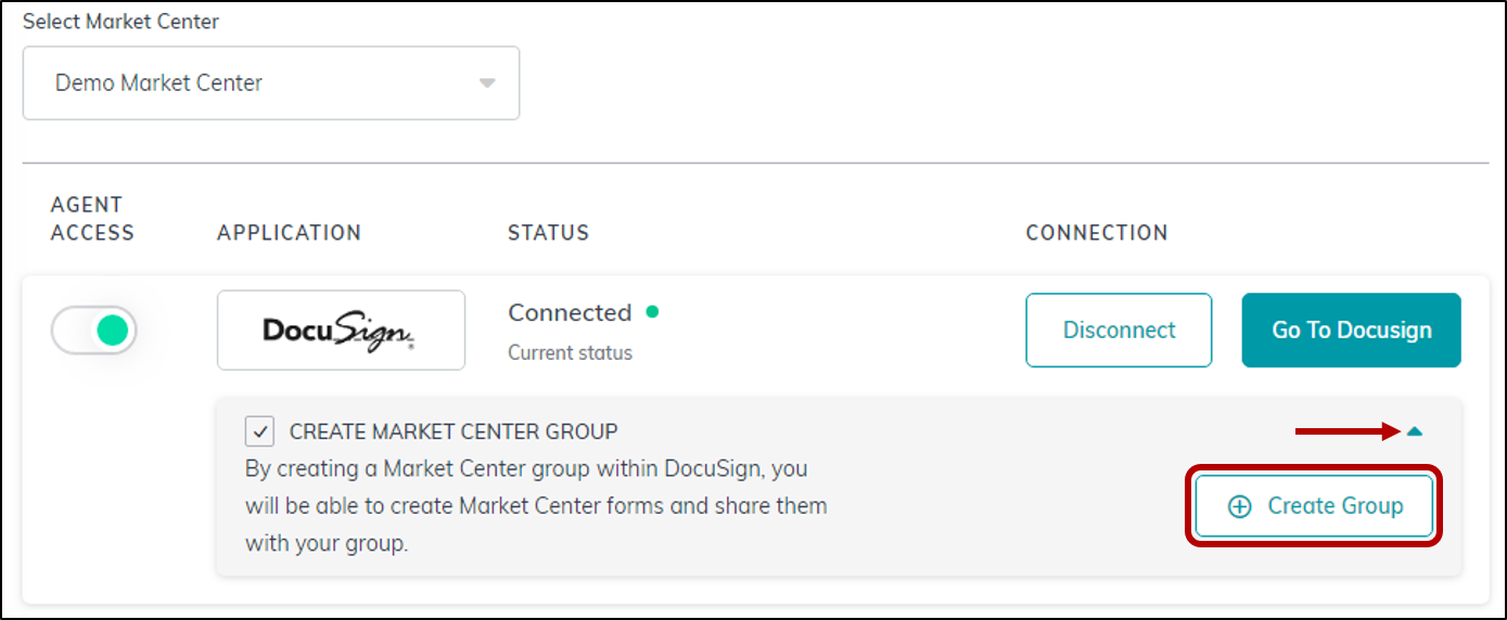 Create Your Market Center Template Sharing Group for DocuSign