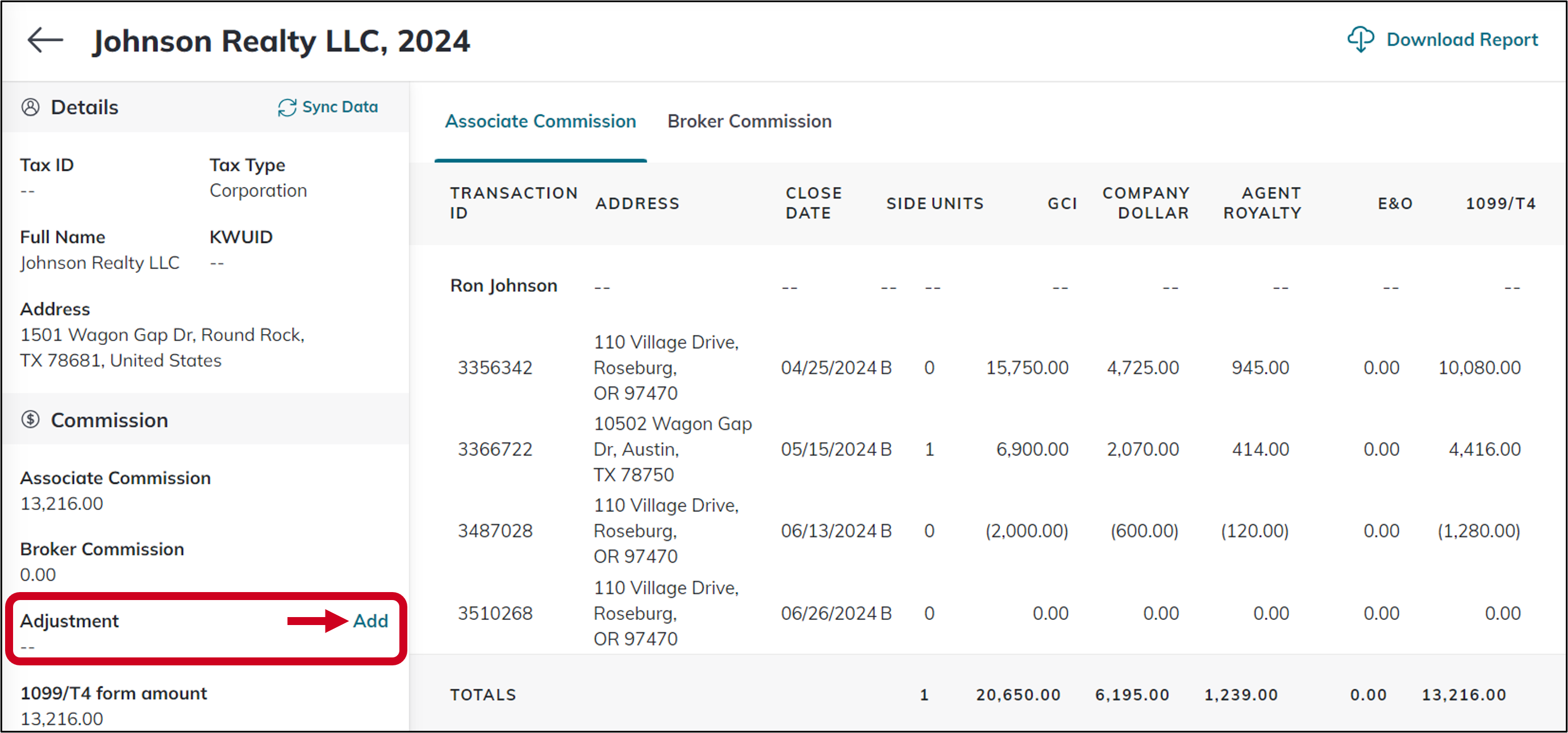 cmc accounting 1099 individual add adjustment.png