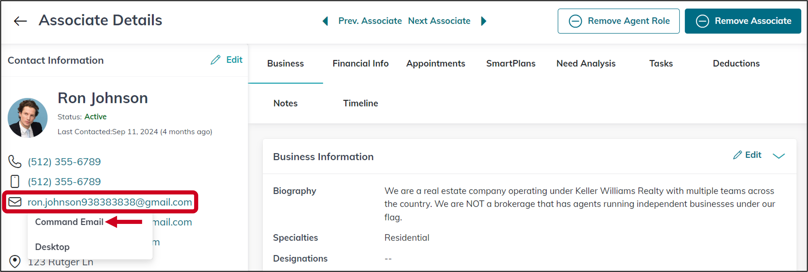 cmc assoc send email solo select.png