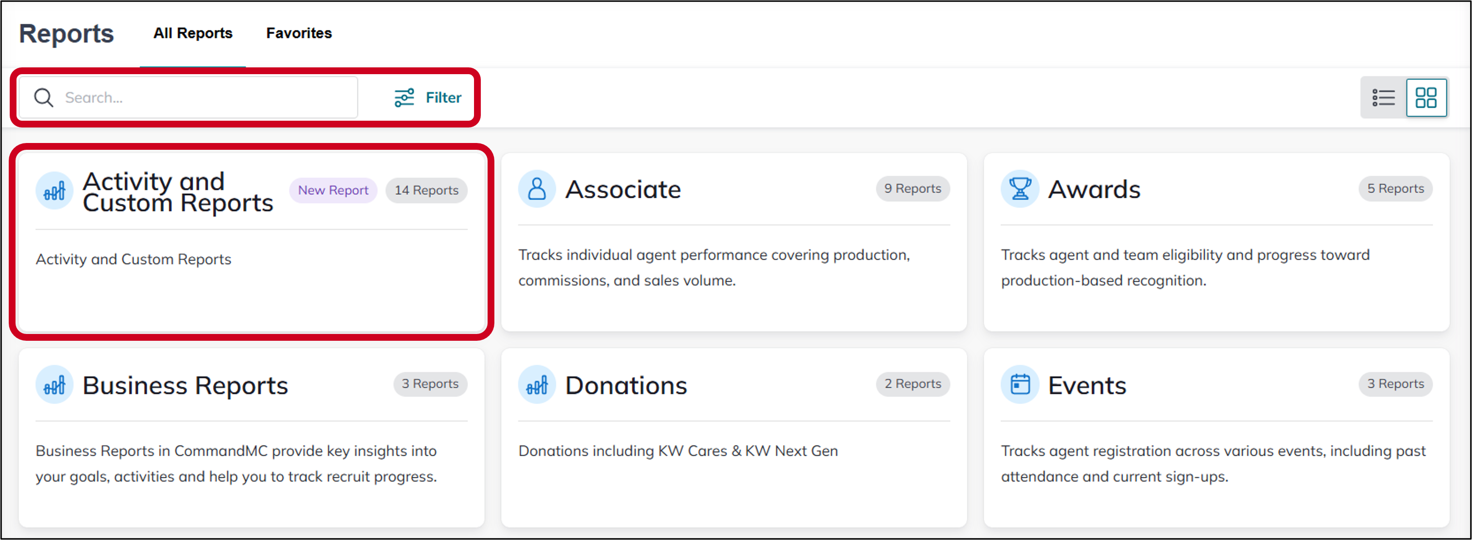 cmc reports new activity select category.png